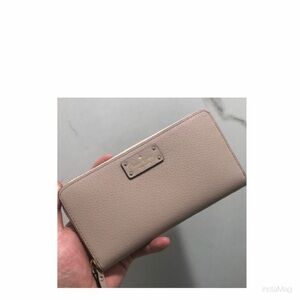 NEW Kate Spade Neda Grove Street Leather Zip Around Wallet Almondine